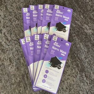 Lot 10 Air Queen Korean Nanofiber filter adult face mask black